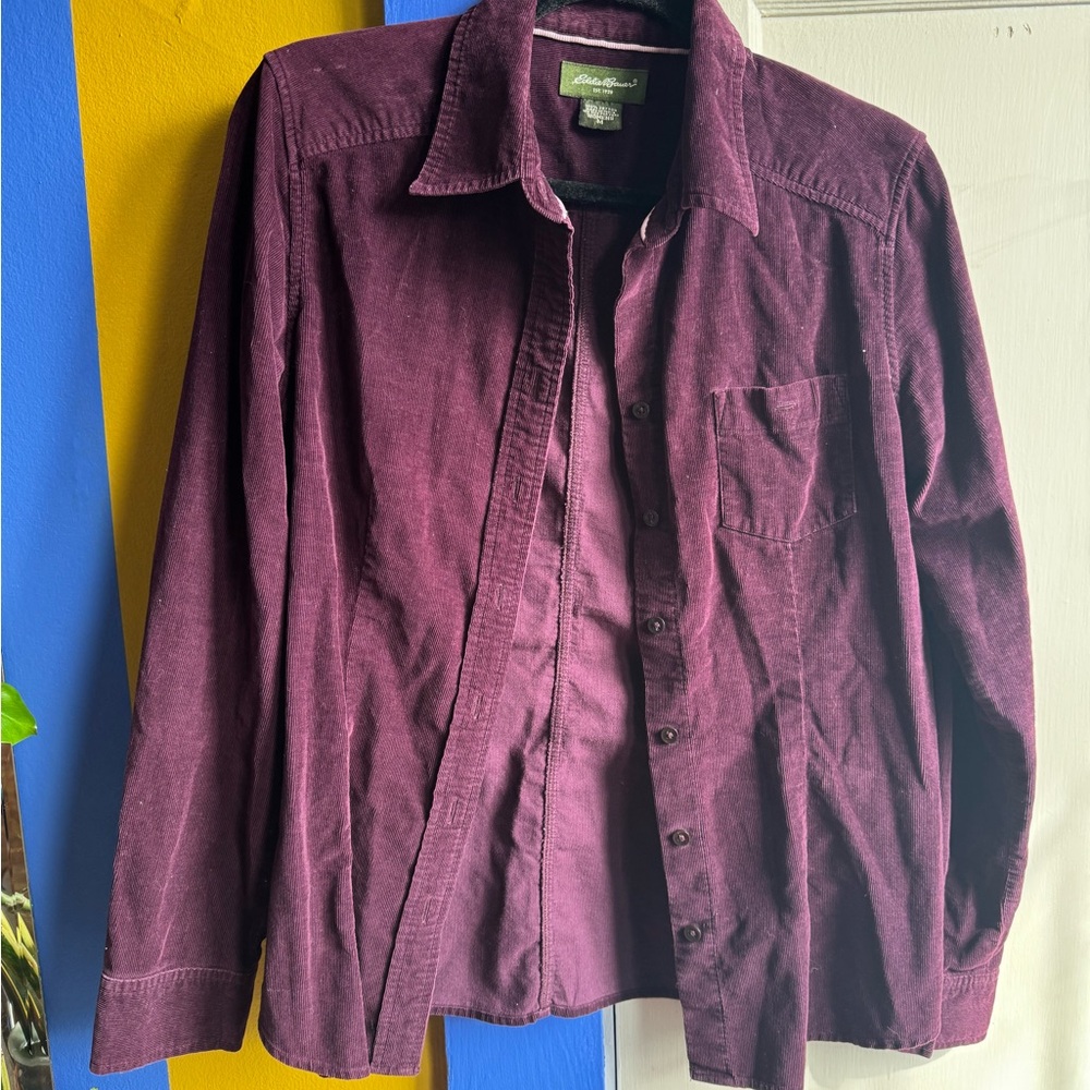 Purple Corduroy overshirt 100% cotton